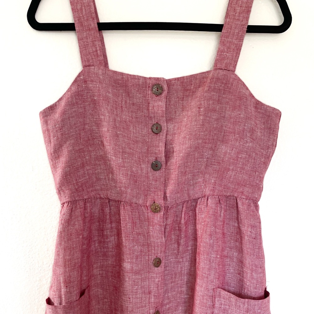 Rachel Zoe red linen MIDI dress